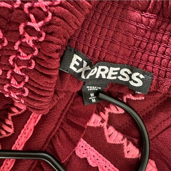 Express Halter Top High Low Embroidered Midi Dress - Picture 6 of 7